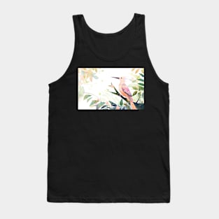 Whimsical and Cute Watercolor Bird Tank Top